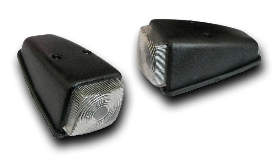 2 pcs White Front Lamps Cabin Roof Marker Lights Truck Trailer Van Bus