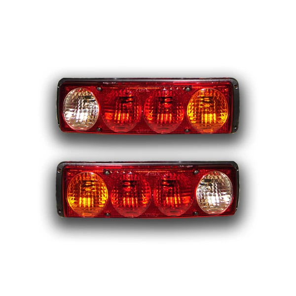 12-24V Pair Recovery Rear Tail Lights Caravan Bulbs Operating Lamps Lorry