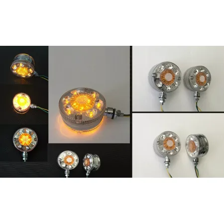 High Quality 2 pcs Amber LED Mirror Side Marker Lights with Chrome Bezel - 24V Corner & Indicator Lights. FREE Delivery for UK mainland!