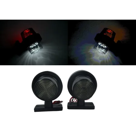 High Quality 2 pcs Maxi LED Red White Marker Lights - Smoked Lens, Shockproof & Waterproof / 24V. FREE Delivery for UK mainland!