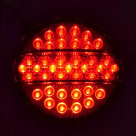 2x LED Fog Lights Hamburger RED 24V Lamps Trailer Truck Chassis Lorry