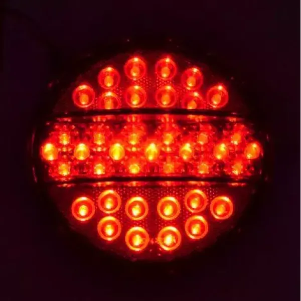2x LED Fog Lights Hamburger RED 24V Lamps Trailer Truck Chassis Lorry