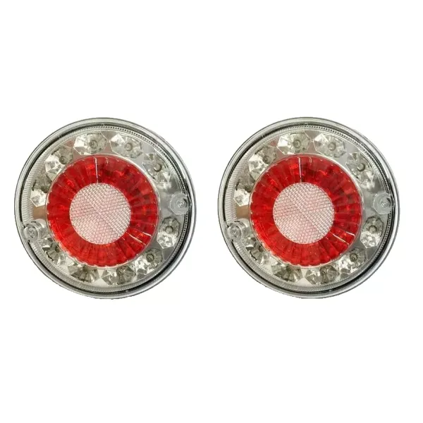 High Quality 2 pcs Rear Tail Hamburger Lights - 12V LED Red-Amber Tail Lamps for Motorhome, Caravan, ATV, Minibus. FREE UK Delivery!