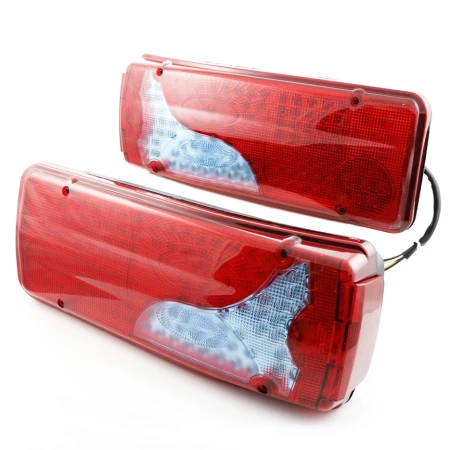 2 pcs Truck Rear Tail Lights – 24V LED Lamps with 6 Functions for Recovery Trucks, Trailers, Buses, etc.