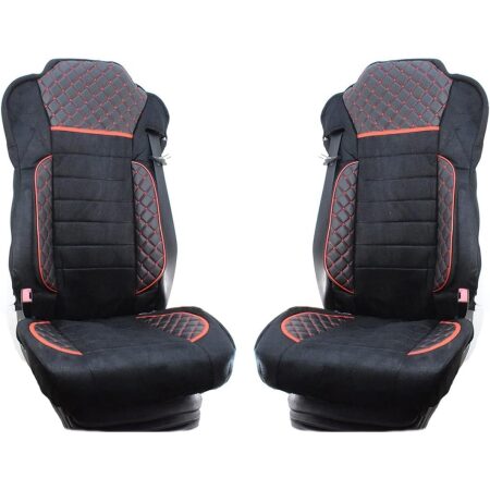 High Quality Deluxe Eco Leather Seat Covers for IVECO S-Way Trucks – Black, Suede, Zipper Fitting, Breathable. FREE UK and Europe!