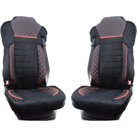 High Quality Deluxe Eco Leather Seat Covers for IVECO S-Way Trucks – Black, Suede, Zipper Fitting, Breathable. FREE UK and Europe!