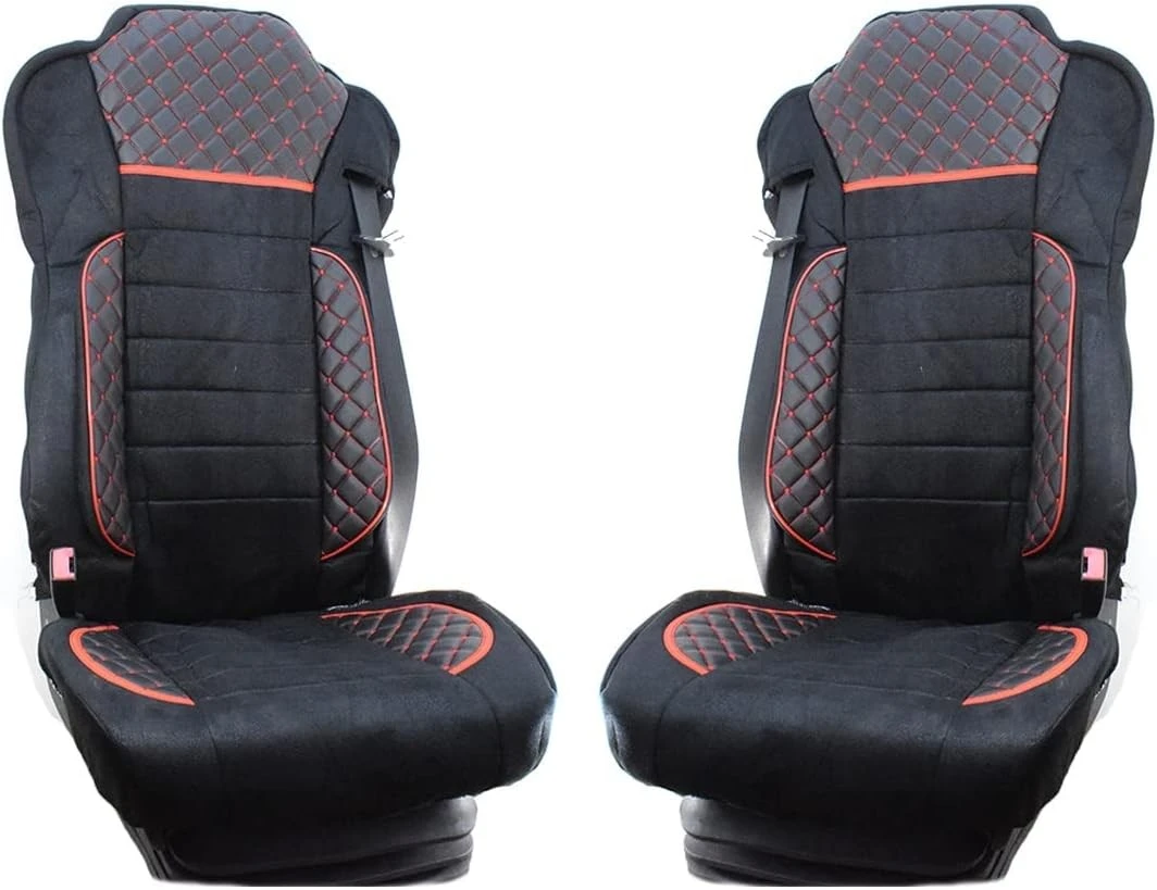 High Quality Deluxe Eco Leather Seat Covers for IVECO S-Way Trucks – Black, Suede, Zipper Fitting, Breathable. FREE UK and Europe!
