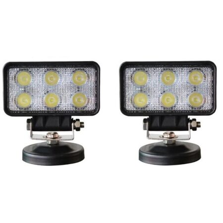 High Quality Set of 2 LED work lights with 18W power each, 6500K white light, IP67. Flood/spot combo beam. FREE Delivery for UK & Europe!