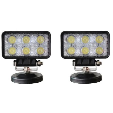 High Quality Set of 2 LED work lights with 18W power each, 6500K white light, IP67. Flood/spot combo beam. FREE Delivery for UK & Europe!