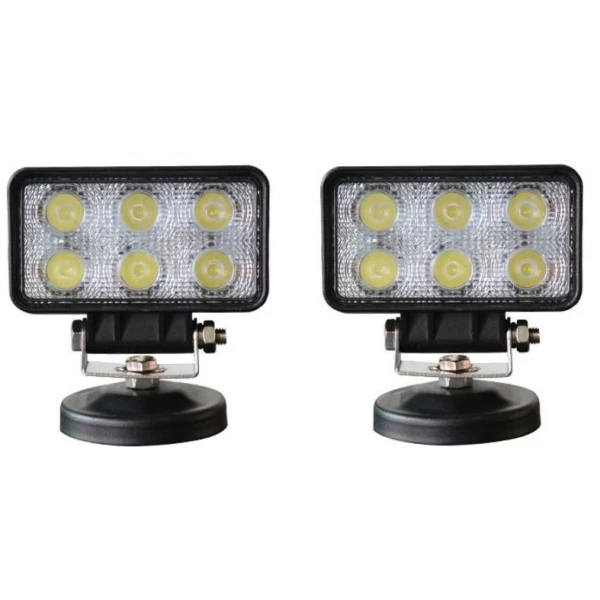 High Quality Set of 2 LED work lights with 18W power each, 6500K white light, IP67. Flood/spot combo beam. FREE Delivery for UK & Europe!