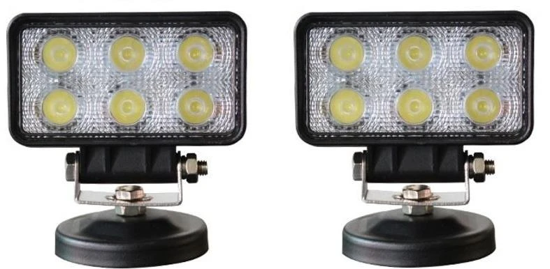 High Quality Set of 2 LED work lights with 18W power each, 6500K white light, IP67. Flood/spot combo beam. FREE Delivery for UK & Europe!