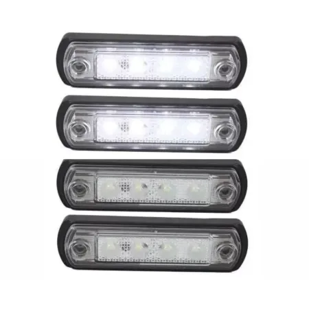 4 pcs 12V - 24V LED White Front Marker Lights for Volvo Scania DAF MAN Renault Trucks