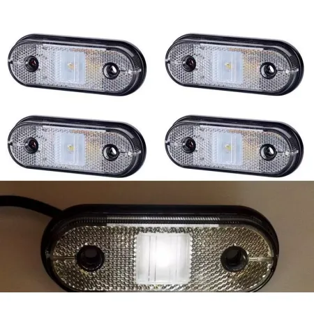 4 pcs 12V-24V LED White Marker Lights Lorry Truck Van Bus Pickup Horsebox