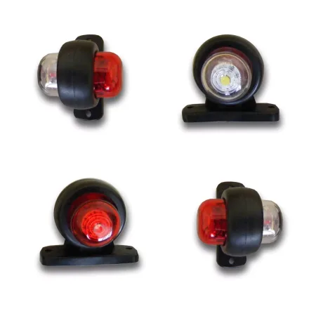 High Quality 4 pcs Small Rear Side Marker Lights - 4x LED 24V, Red & White, Shock-Proof & Waterproof. FREE Delivery for UK mainland!