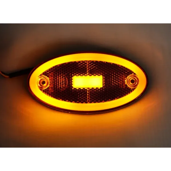 4pcs Orange LED Oval Position Lights 12V - 24V Amber Side lamps for Truck Lorry Bus Van Motorhome etc.