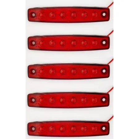 High Quality Red Rear Marker Lights – 5 Pcs 12V LED 6 SMD Lamps (Red Lens, E9 Approved). FREE Delivery for UK Mainland!