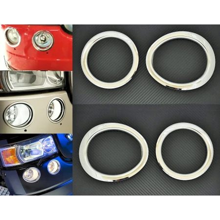 High Quality Stainless Steel Fog Light Rings for Scania R Trucks – Set of 4 Mirror Polished Decorations. FREE Delivery for UK and Europe!