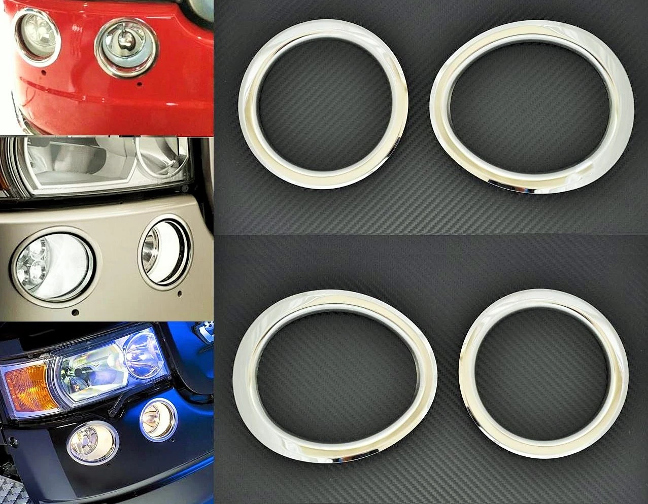 High Quality Stainless Steel Fog Light Rings for Scania R Trucks – Set of 4 Mirror Polished Decorations. FREE Delivery for UK and Europe!