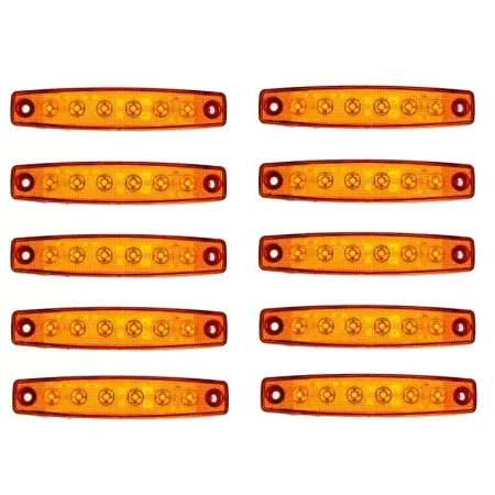 High Quality Side Indicator Marker Lights – 10 Pcs 24V LED SMD Lights with Orange Lens (E9 Approved). FREE Delivery for UK Mainland!