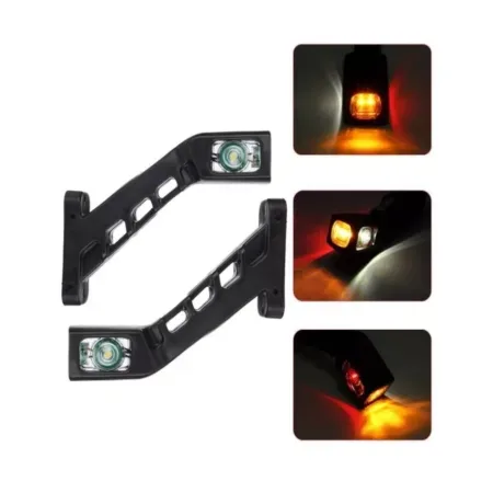 High Quality 2 pcs LED Stalk Marker Lights 12V–24V | 3-Function Side Marker Lamps with Clear Lens. FREE Delivery for UK and Europe!