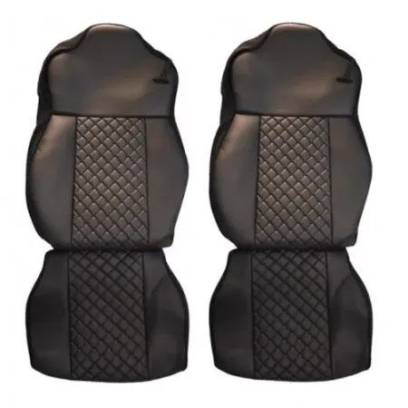 Black 4 pcs set of Eco Leather Seat Covers PU for Mercedes Actros 2000 - 2004 year Trucks