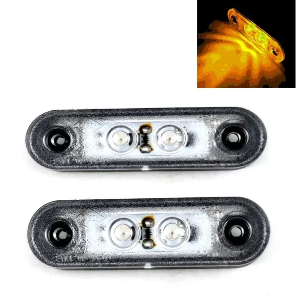 Flush Fit Amber Side Marker LIghts 12V-24V