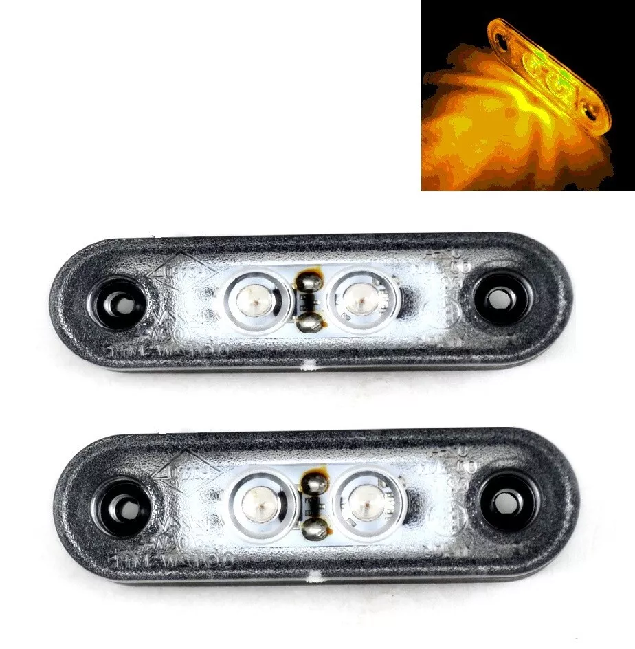 Flush Fit Amber Side Marker LIghts 12V-24V