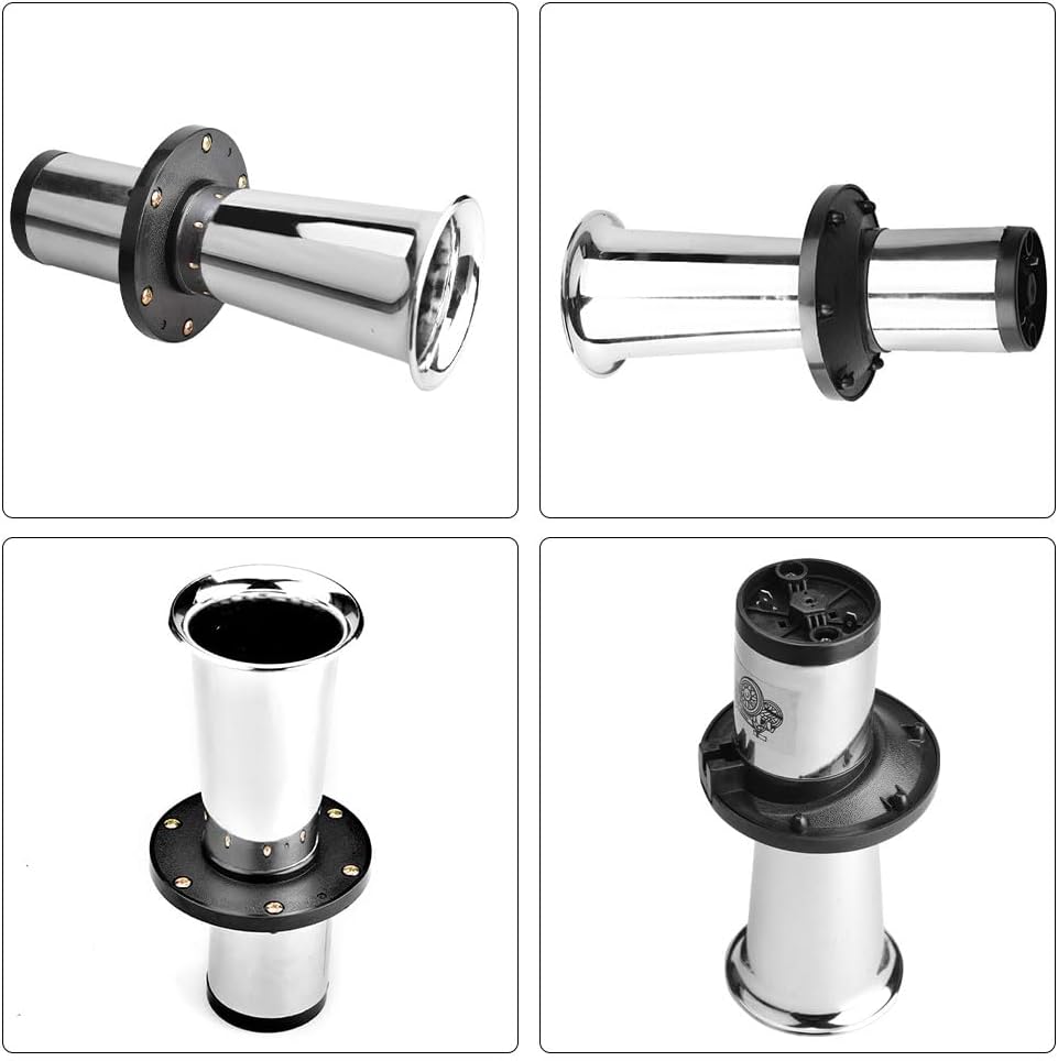High Quality 12V Air Horn Trumpet– Retro Vintage Chrome Klaxon Horn 110dB with Classic Sound. FREE Delivery for UK and Europe!