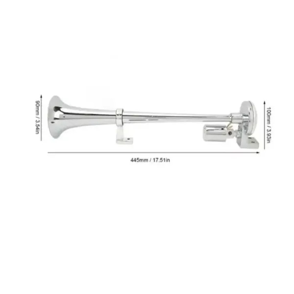 FREE Delivery for UK and Europe! High Quality 24V Air Horn – Chrome Finished 130dB Single Trumpet for Truck, Lorry, Van, Bus, Tractor, Tipper.