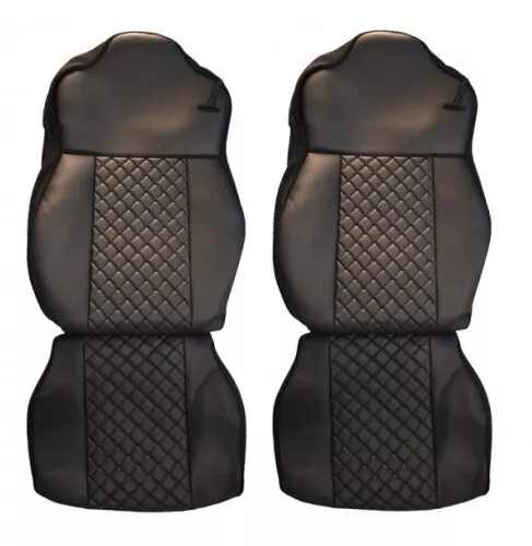 High Quality Eco Leather Seat Covers for DAF XF 106 (2015-2021) - Premium Black PU Leather, Breathable. FREE Delivery for UK and Europe!