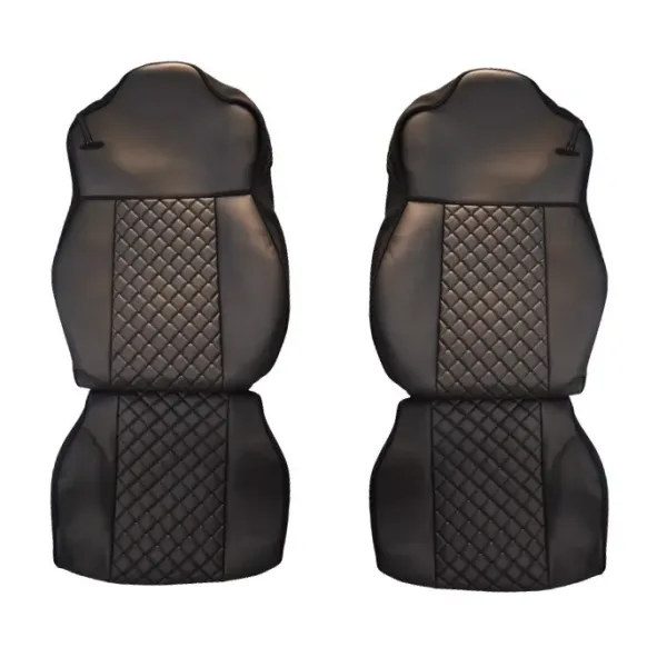 High Quality Eco Leather Seat Covers for Ford F-Max (2018+) - Premium Black Eco-Leather, Breathable, Machine Washable. FREE Delivery!