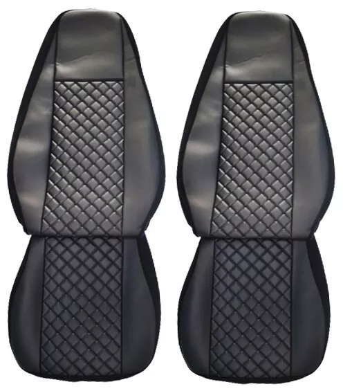 High Quality Eco Leather Seat Covers for MAN TGX EURO 6 (2021) – Black PU Leather, Breathable & Machine Washable. FREE Delivery!