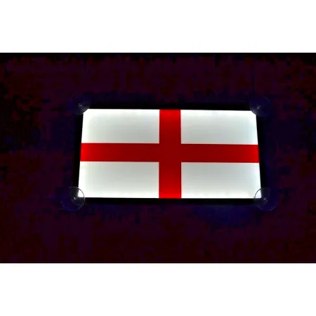 High Quality Flag of England Light Sign, Red & White Neon Interior Plate | 12V LED Cabin Light. FREE Delivery for UK and Europe!
