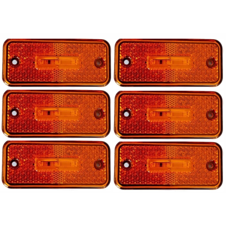 High Quality LED Marker Lights - 6x Amber 12V Side Position Lamps for Car, Van, SUV, Bus, Camper, etc. FREE Delivery for UK mainland.