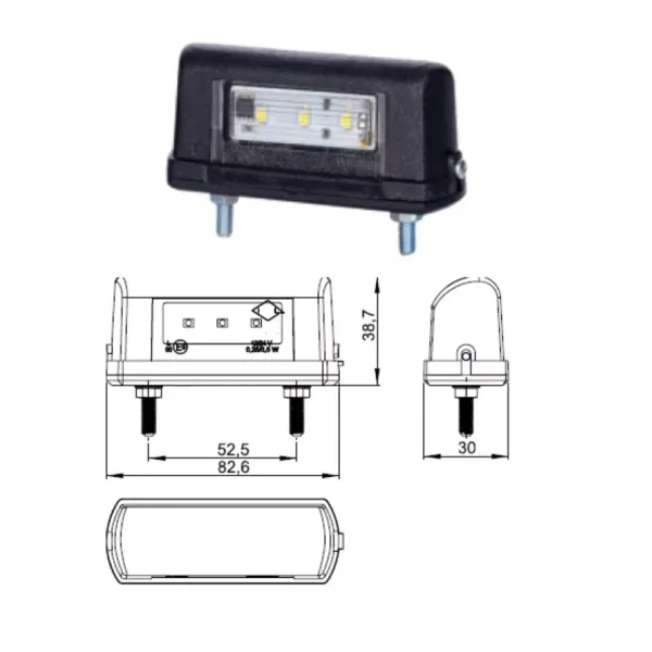 High Quality 2 pcs LED Number Plate Lights – 12V-24V, Waterproof, E-marked, CE-approved. FREE Delivery for UK and Europe!