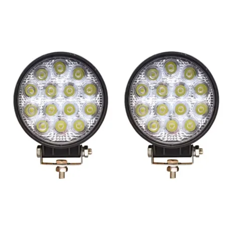 High Quality Pair of 42W LED off-road lights with 14 Epistar LEDs, flood-spot combo lamps, IP67, 10V-30V. FREE delivery for UK and Europe!