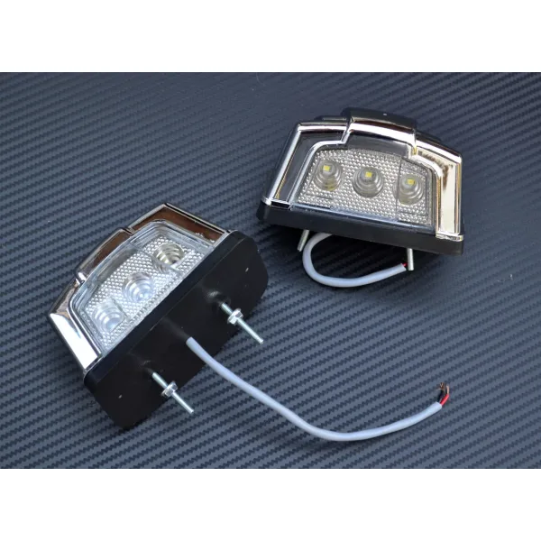 FREE Delivery for UK and Europe! High Quality Chrome Led Number Plate Lights – Front/Rear, 12V - 24V, ABS Plastic, with Fitting Bolts Included