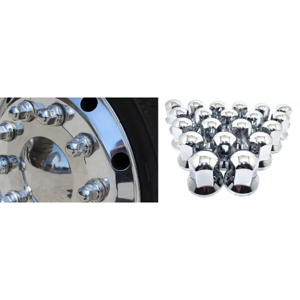 FREE Delivery for UK and Europe. High Quality 20 PCS 33mm Long Lug Nut Covers, Stainless Steel Wheel Nut Bolt Caps for Truck, Lorry, Trailer.