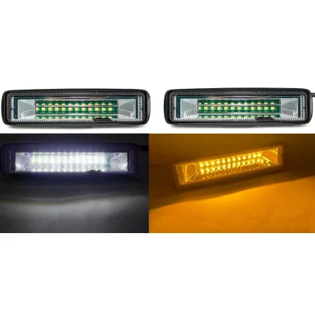 Hiqh Quality 2 pcs 12V LED Work Light Bar 54W Spot Lights | Amber & White | Dual Function | IP67. FREE Delivery for UK and Europe!