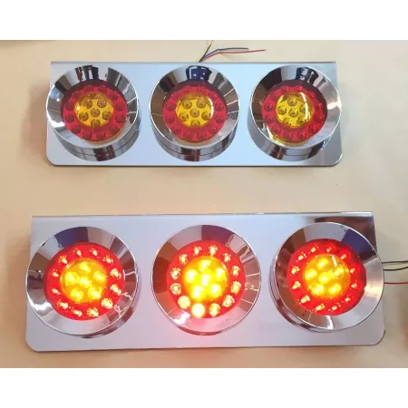 High Quality LED Round Rear Tail Lights - Set of 2 pcs, 54 LEDs, 3 Functions, 24V for Truck, Trailer, Lorry, etc. FREE Delivery for UK and Europe!