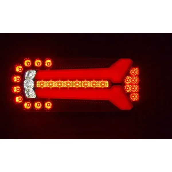 Pair of 12V-24V Multi-Functional Dynamic LED Rear Tail Lights for Trucks, Lorries, and Trailers E20 Marked, ECE Approved, IP68 Waterproof