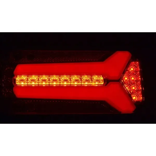 Pair of 12V-24V Multi-Functional Dynamic LED Rear Tail Lights for Trucks, Lorries, and Trailers E20 Marked, ECE Approved, IP68 Waterproof