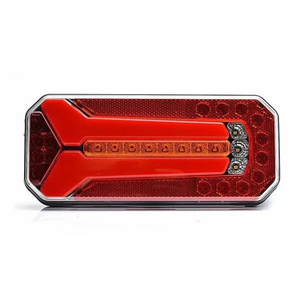 Pair of 12V-24V Multi-Functional Dynamic LED Rear Tail Lights for Trucks, Lorries, and Trailers E20 Marked, ECE Approved, IP68 Waterproof