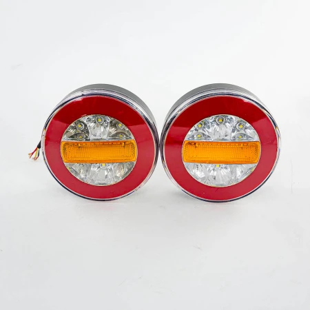 2 pcs Hamburger Rear Tail Lights - LED 12V Tail Lamps for Trucks, Lorries & Trailers (IP67 Waterproof)