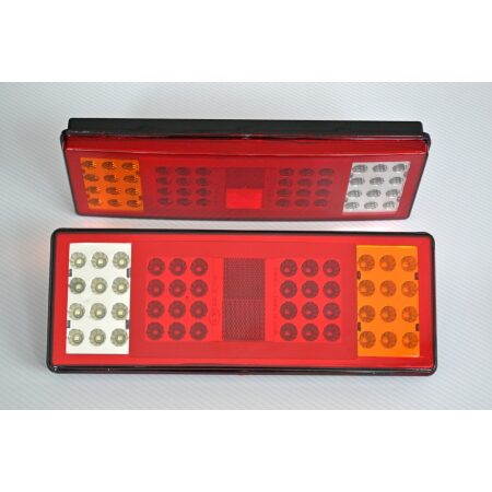 2 pcs LED Rear Tail Lights for Trucks, Trailers & Lorries - 24V Waterproof, E-marked, 5 Functions, ABS Body