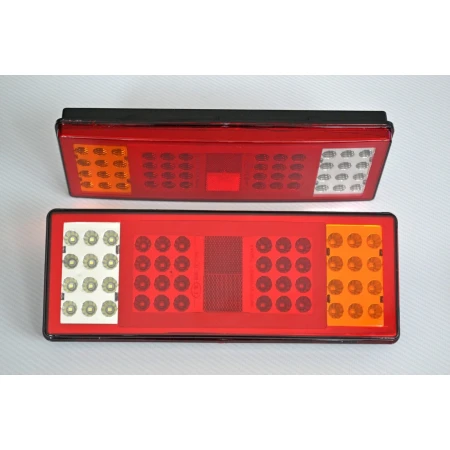 2 pcs LED Rear Tail Lights for Trucks, Trailers & Lorries - 24V Waterproof, E-marked, 5 Functions, ABS Body
