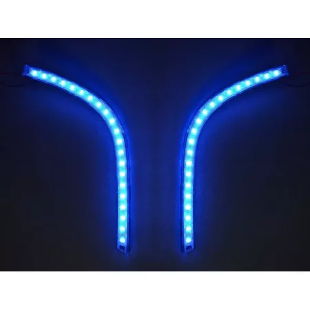 High Quality LED DRL Indicators - 2x Unique Blue 24V LED Day time running Lights for Mercedes Axor Lorry. FREE Delivery for UK mainland.