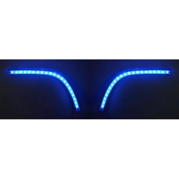 High Quality LED DRL Indicators - 2x Unique Blue 24V LED Day time running Lights for Mercedes Axor Lorry. FREE Delivery for UK mainland.