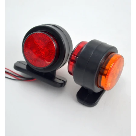 High Quality 4 pcs LED Side Marker Lights - Red & Amber, 12V, Shockproof & Waterproof, 8 LEDs. FREE Delivery for UK mainland!