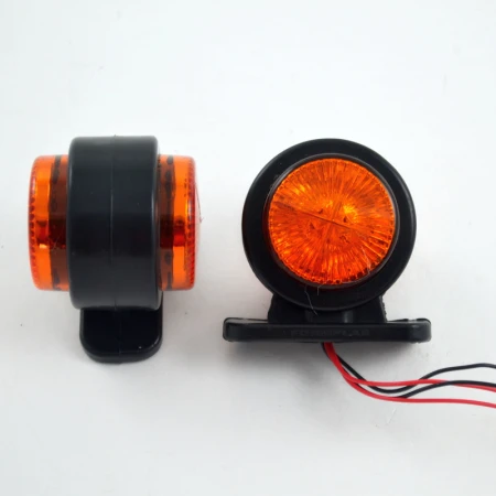 High Quality 2 pcs LED Amber Side Marker Lights -  12V, Shockproof & Waterproof, 8 LEDs with integrated resistor. FREE Delivery for UK mainland!